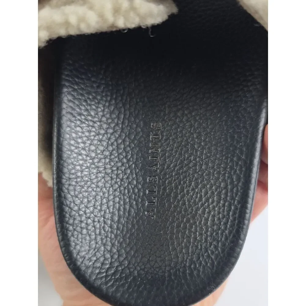 All Saints Sian Shearling Women's Sandals Size 7